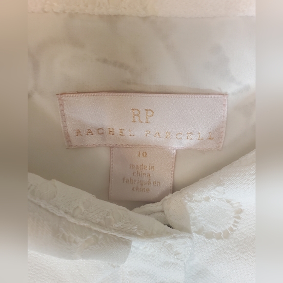 Rachell Parcell Women's White Short Sleeve Button Front Dress Size 10 - Picture 7 of 11